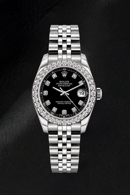 Rolex Datejust 6916 26mm Black Diamond Dial Stainless Steel Watch