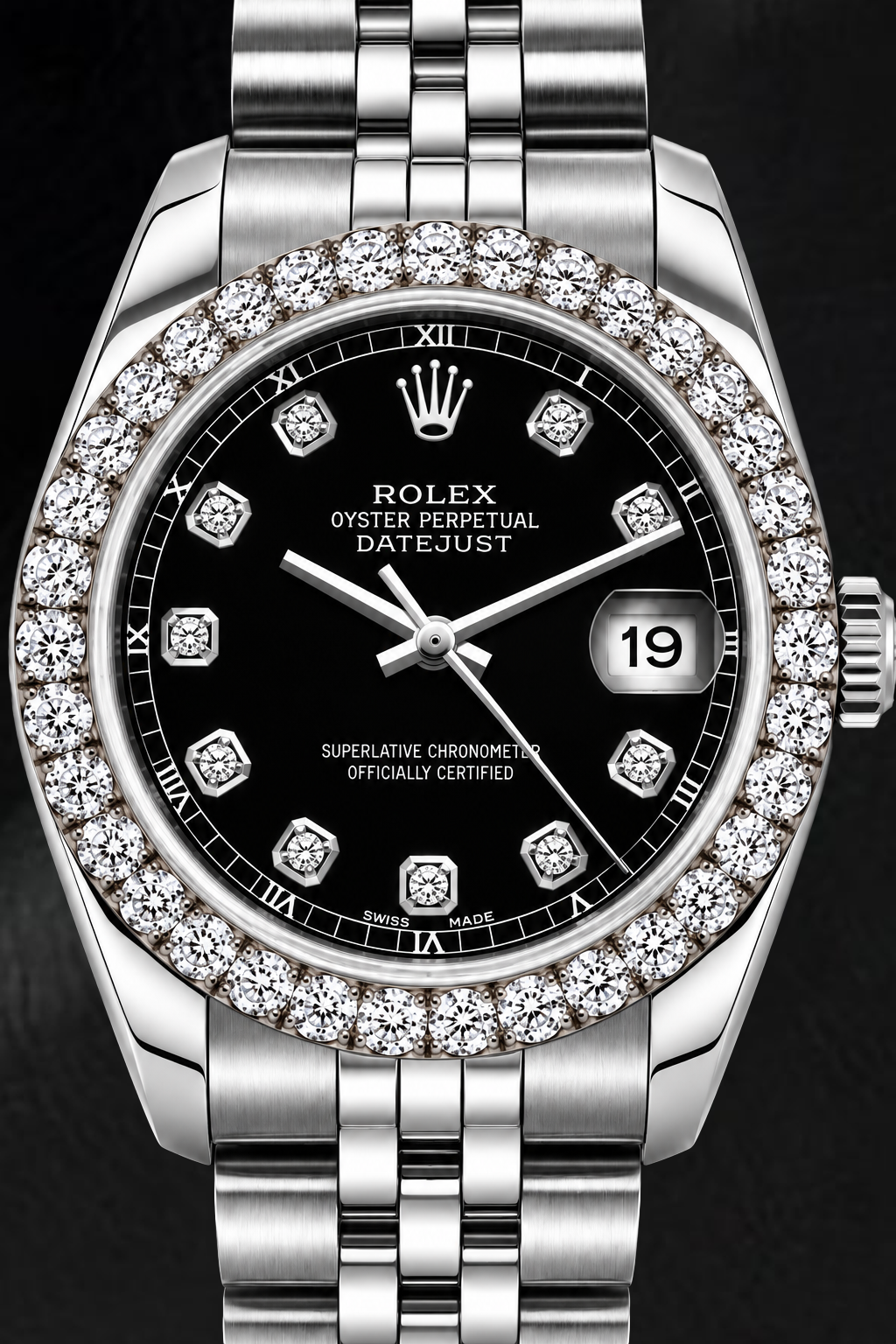 Rolex Datejust 6916 26mm Black Diamond Dial Stainless Steel Watch