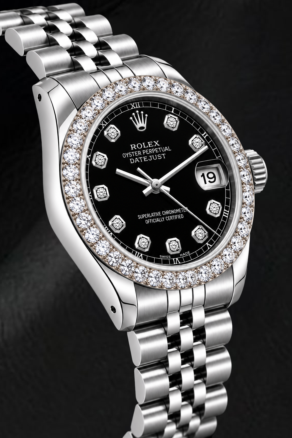 Rolex Datejust 6916 26mm Black Diamond Dial Stainless Steel Watch