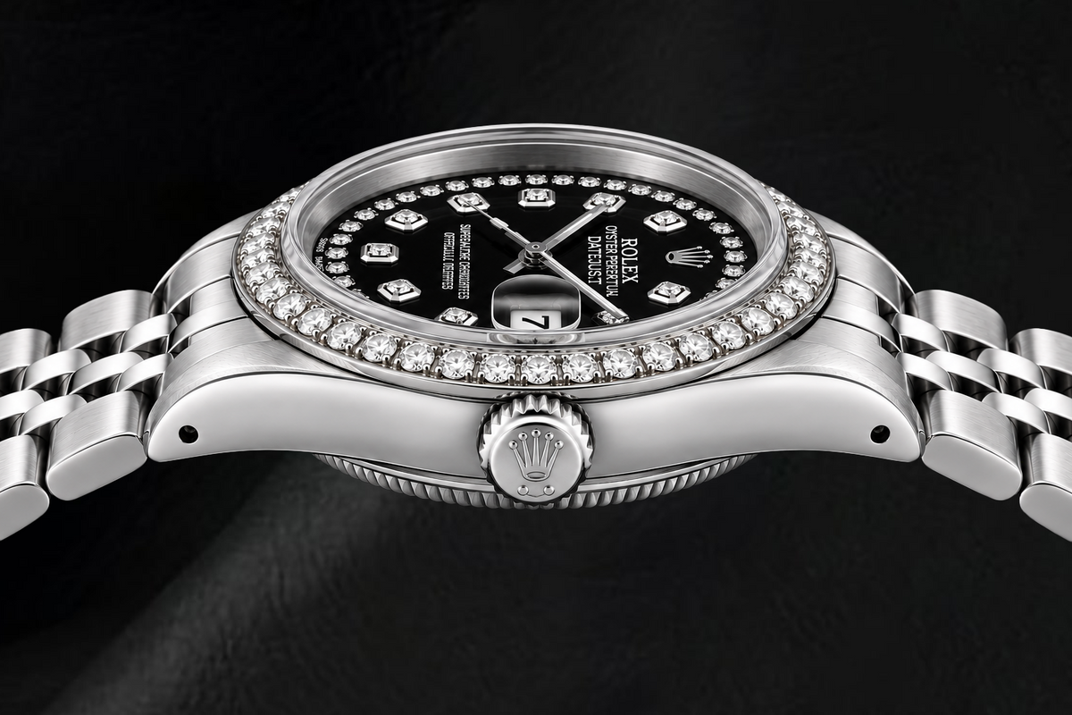Rolex Datejust 6916 26mm Black Diamond Dial Stainless Steel Watch