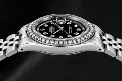 Rolex Datejust 6916 26mm Black Diamond Dial Stainless Steel Watch