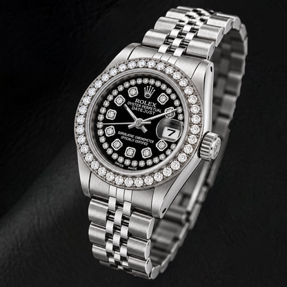 Rolex Datejust 6916 26mm Black Diamond Dial Stainless Steel Watch