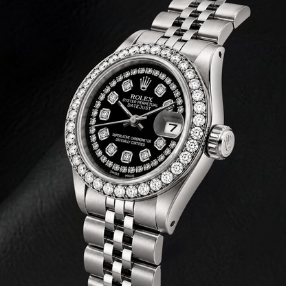Rolex Datejust 6916 26mm Black Diamond Dial Stainless Steel Watch