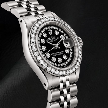Rolex Datejust 6916 26mm Black Diamond Dial Stainless Steel Watch