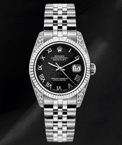 Rolex Datejust 6916 26mm Black Jubilee Roman Dial Stainless Steel Watch