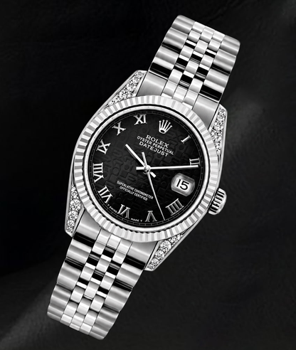 Rolex Datejust 6916 26mm Black Jubilee Roman Dial Stainless Steel Watch