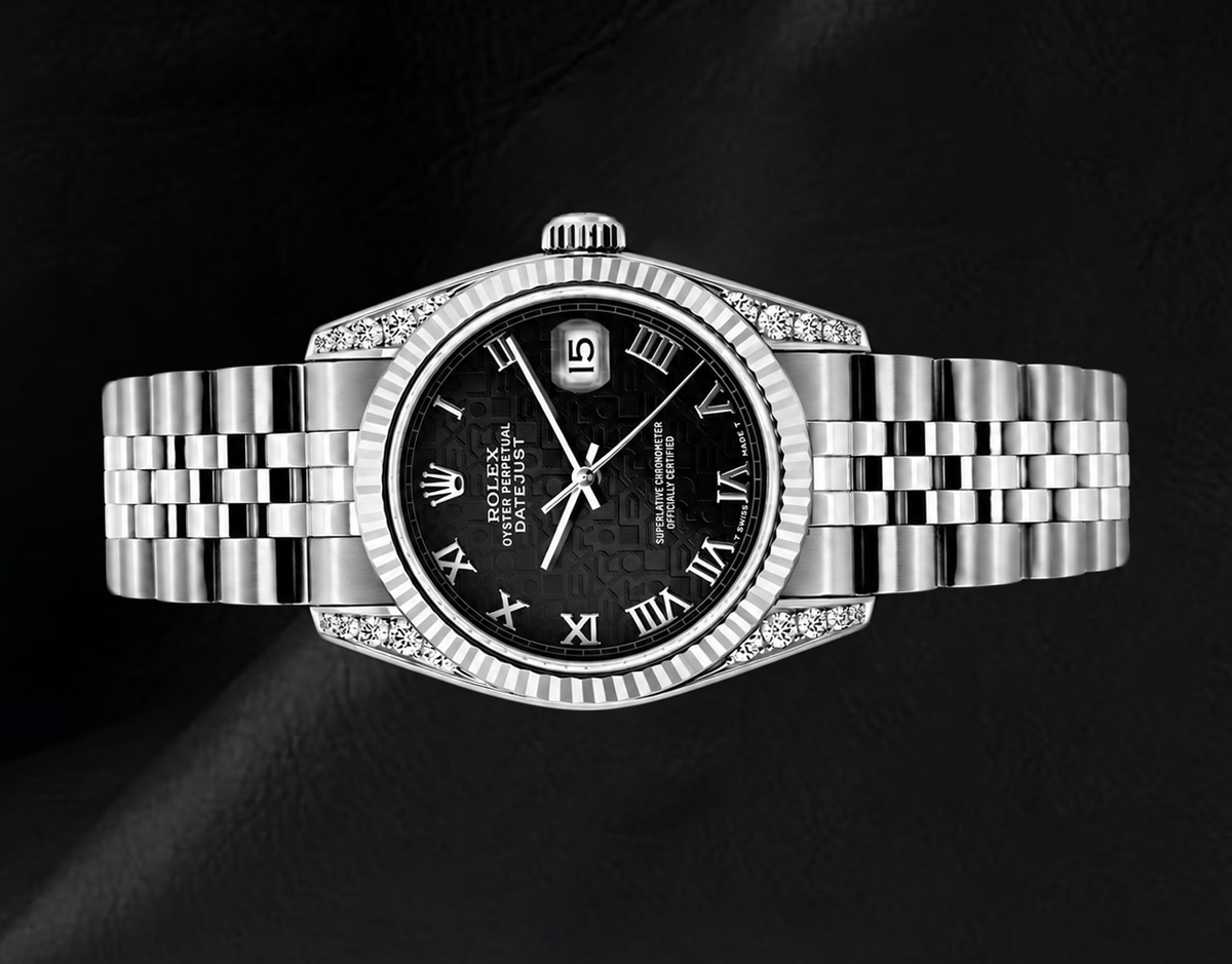 Rolex Datejust 6916 26mm Black Jubilee Roman Dial Stainless Steel Watch