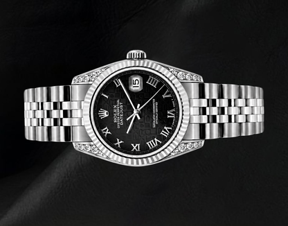 Rolex Datejust 6916 26mm Black Jubilee Roman Dial Stainless Steel Watch