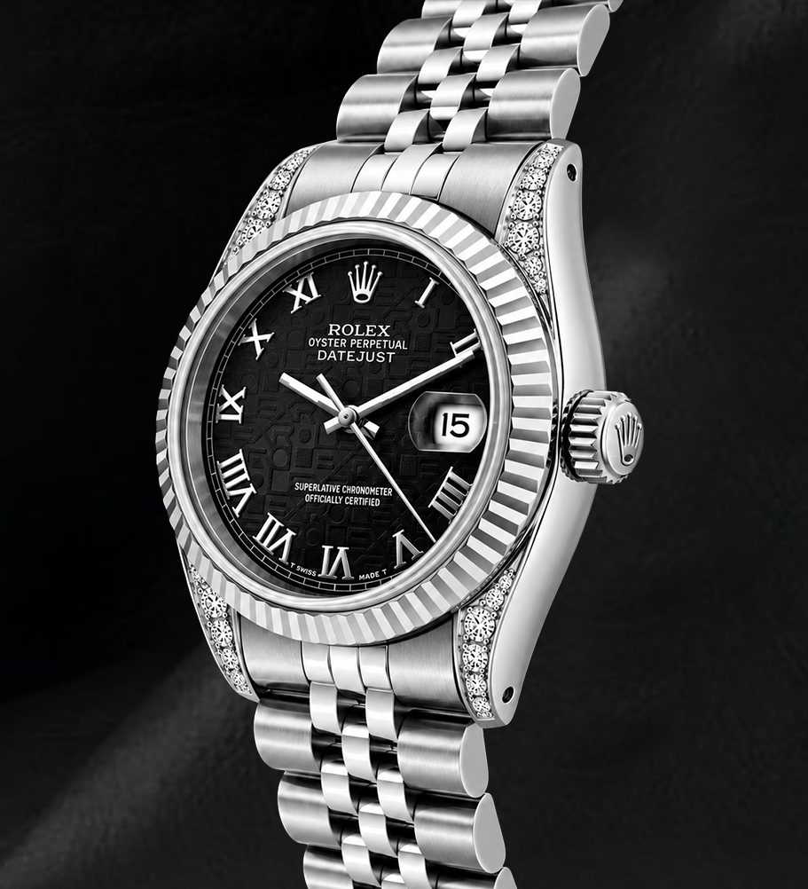 Rolex Datejust 6916 26mm Black Jubilee Roman Dial Stainless Steel Watch