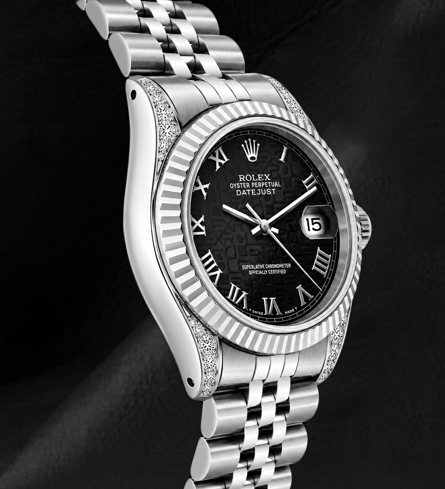 Rolex Datejust 6916 26mm Black Jubilee Roman Dial Stainless Steel Watch