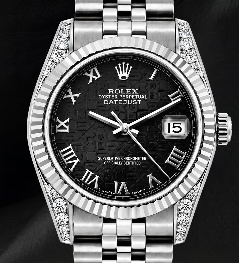 Rolex Datejust 6916 26mm Black Jubilee Roman Dial Stainless Steel Watch