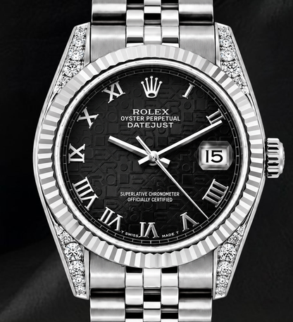 Rolex Datejust 6916 26mm Black Jubilee Roman Dial Stainless Steel Watch