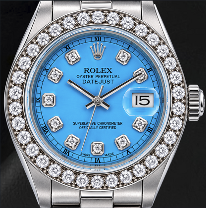 Rolex Datejust 6916 26mm Blue Diamond Dial Oyster Bracelet Stainless Steel Watch