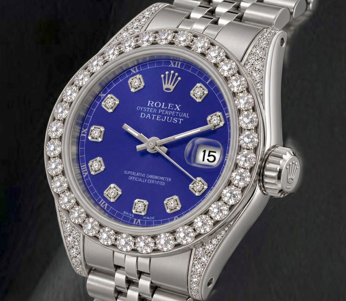 Rolex Datejust 6916 26mm Blue Diamond Dial Stainless Steel Jubilee Bracelet Watch