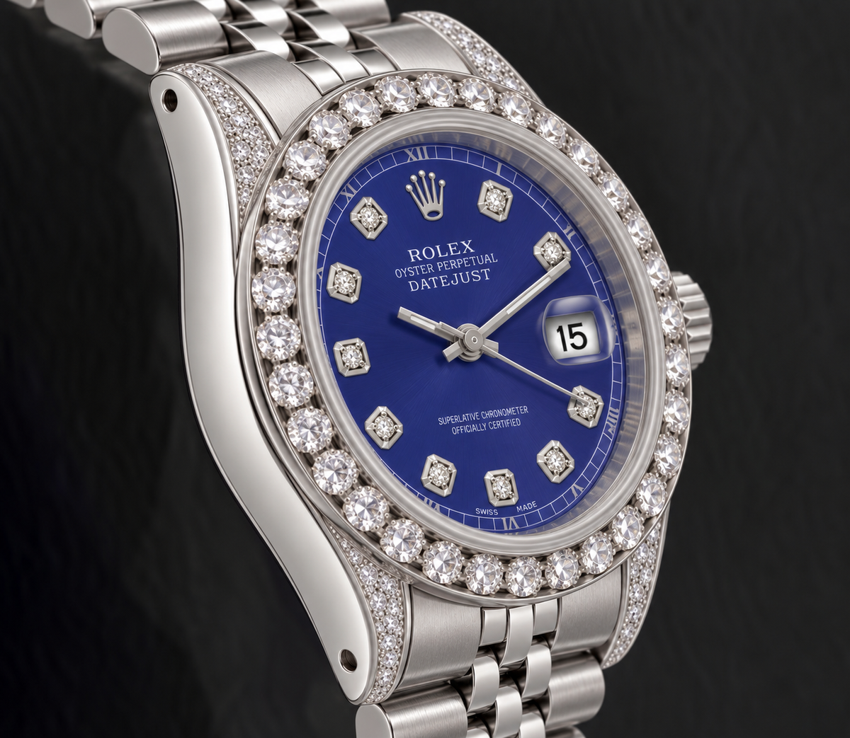 Rolex Datejust 6916 26mm Blue Diamond Dial Stainless Steel Jubilee Bracelet Watch
