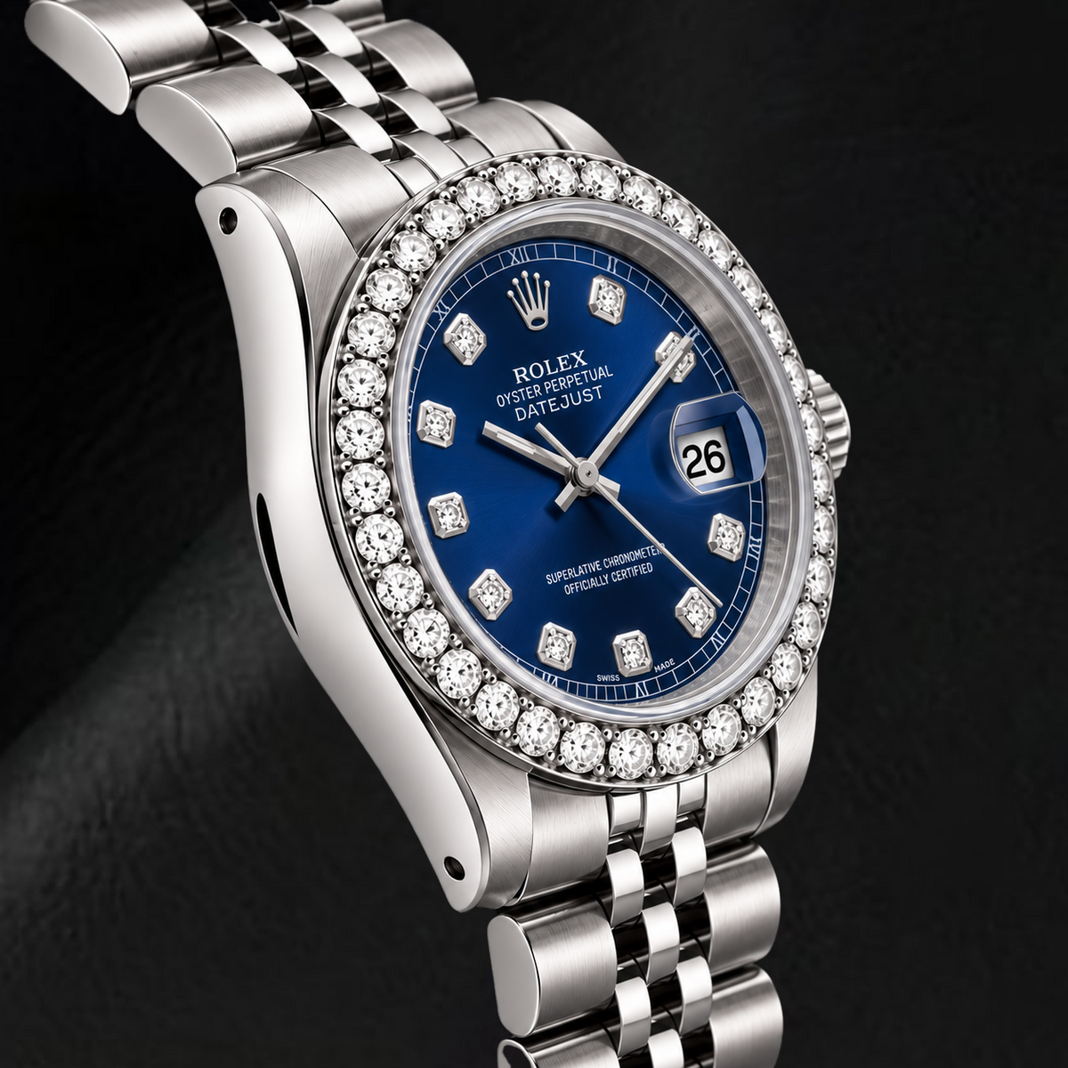 Rolex Datejust 6916 26mm Blue Diamond Dial Stainless Steel Watch