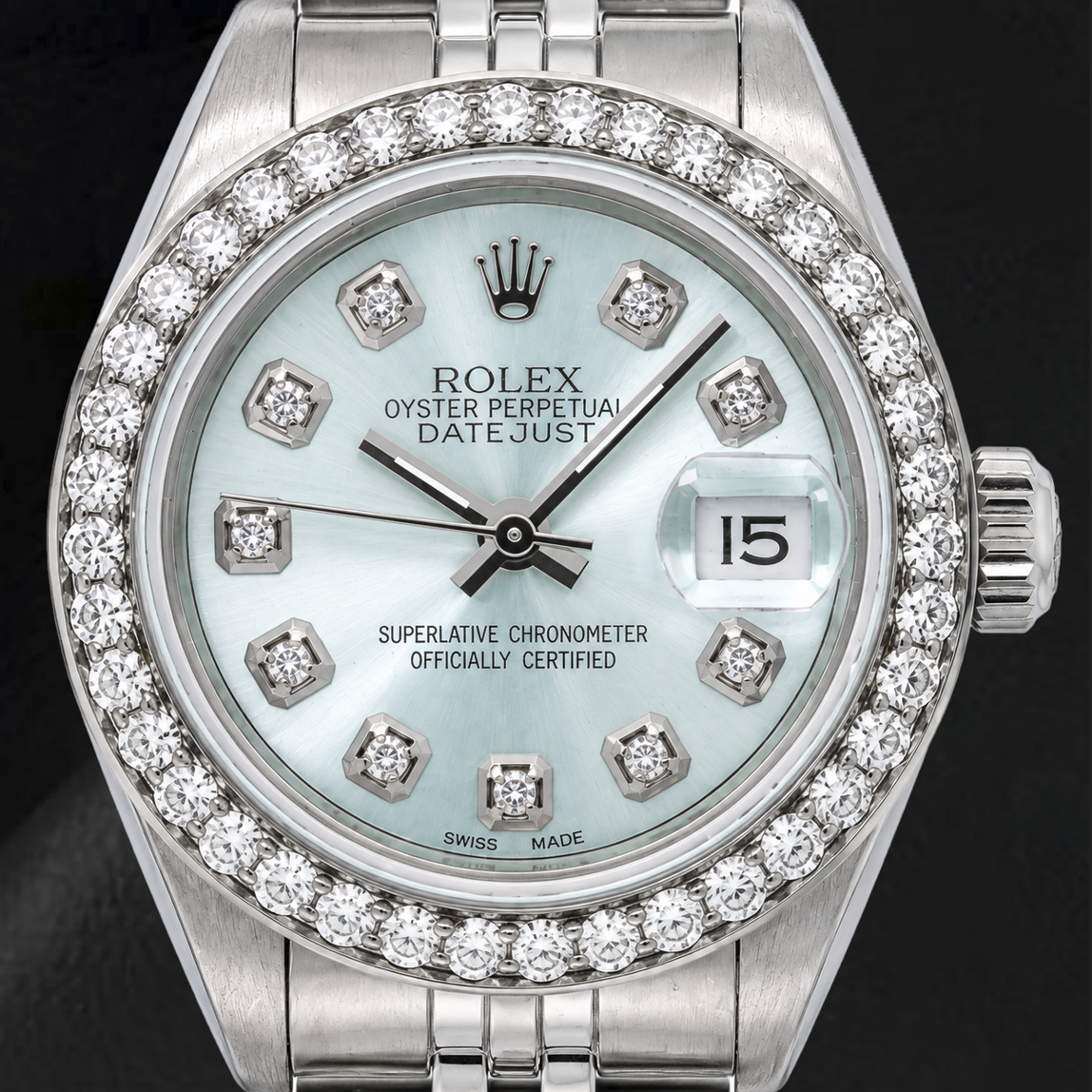 Rolex Datejust 6916 26mm Blue Diamond Dial Stainless Steel Watch
