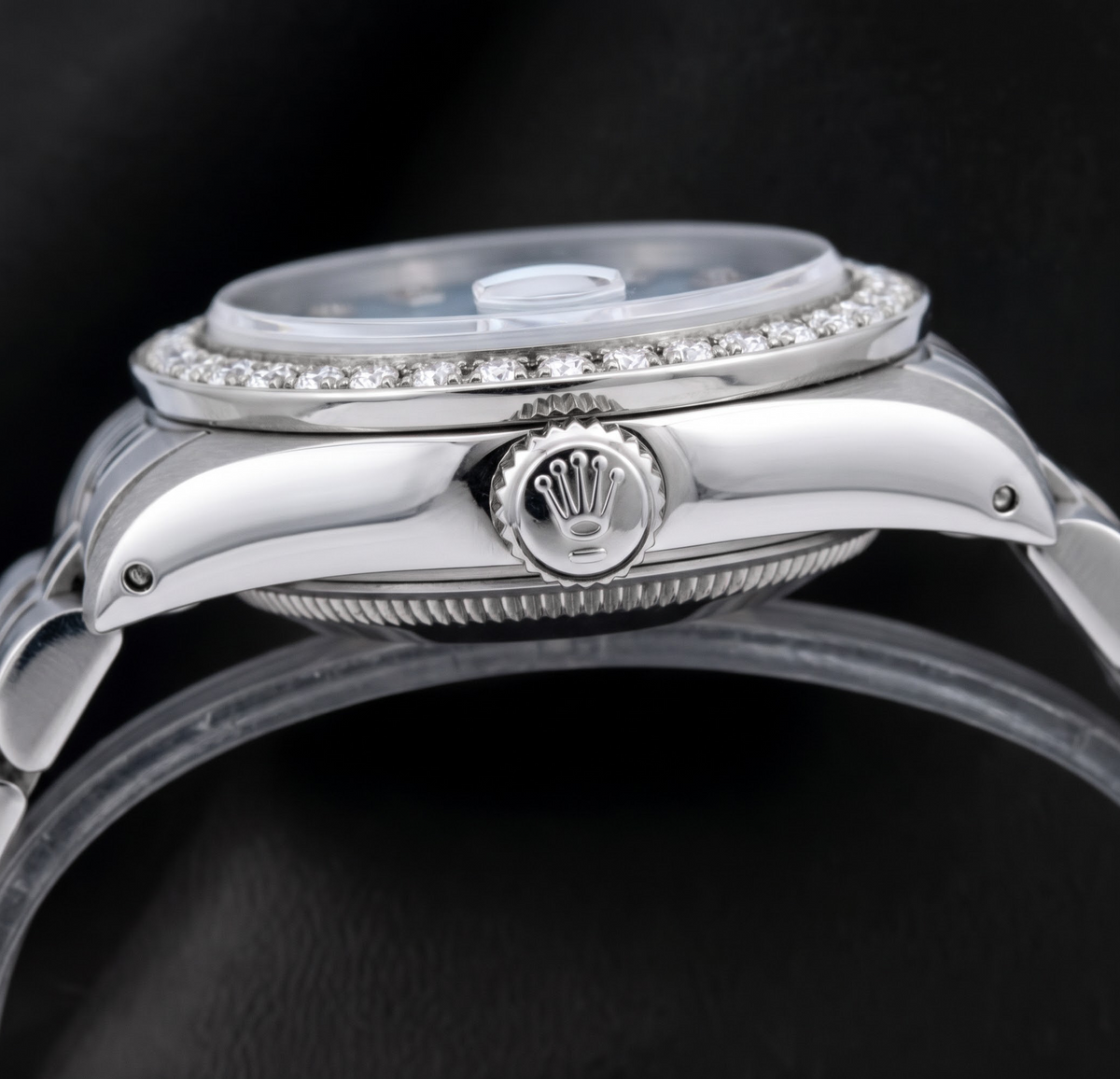 Rolex Datejust 6916 26mm Blue Mother of Pearl Diamond Dial Stainless Steel Jubilee Bracelet Watch