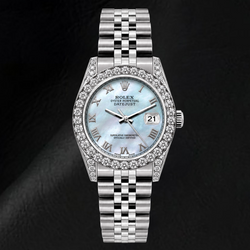 Rolex Datejust 6916 26mm Blue Mother of Pearl Roman Dial Stainless Steel Watch