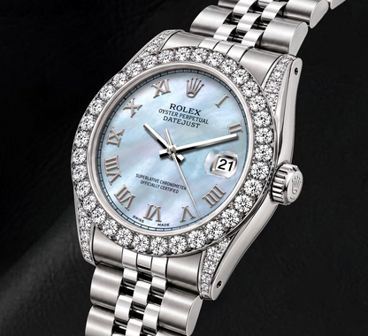 Rolex Datejust 6916 26mm Blue Mother of Pearl Roman Dial Stainless Steel Watch