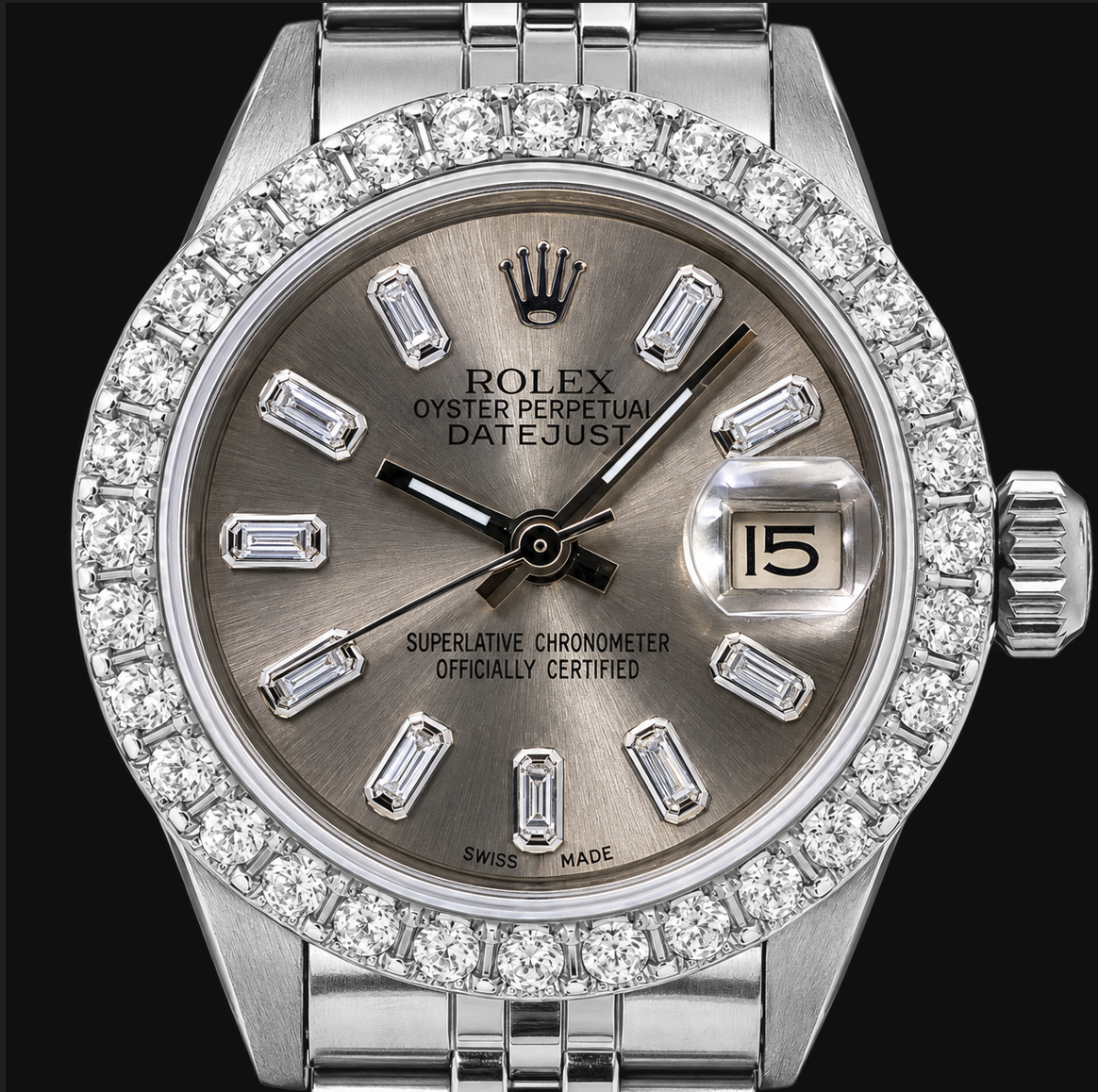 Rolex Datejust 6916 26mm Gray Diamond Dial Stainless Steel Watch