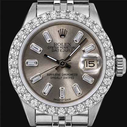 Rolex Datejust 6916 26mm Gray Diamond Dial Stainless Steel Watch