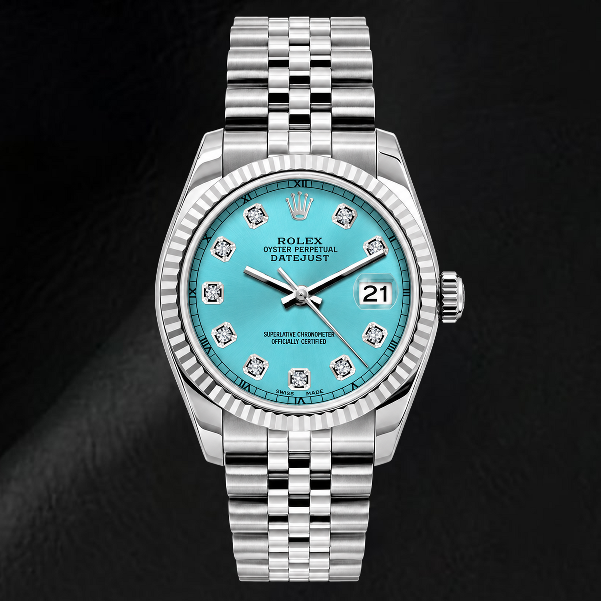 Rolex Datejust 6916 26mm Ice Blue Diamond Dial Stainless Steel Watch