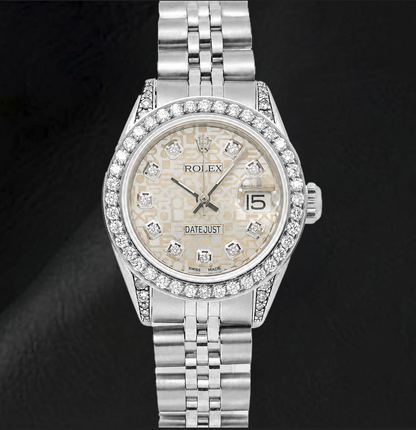 Rolex Datejust 6916 26mm Ivory Jubilee Diamond Dial Stainless Steel Watch