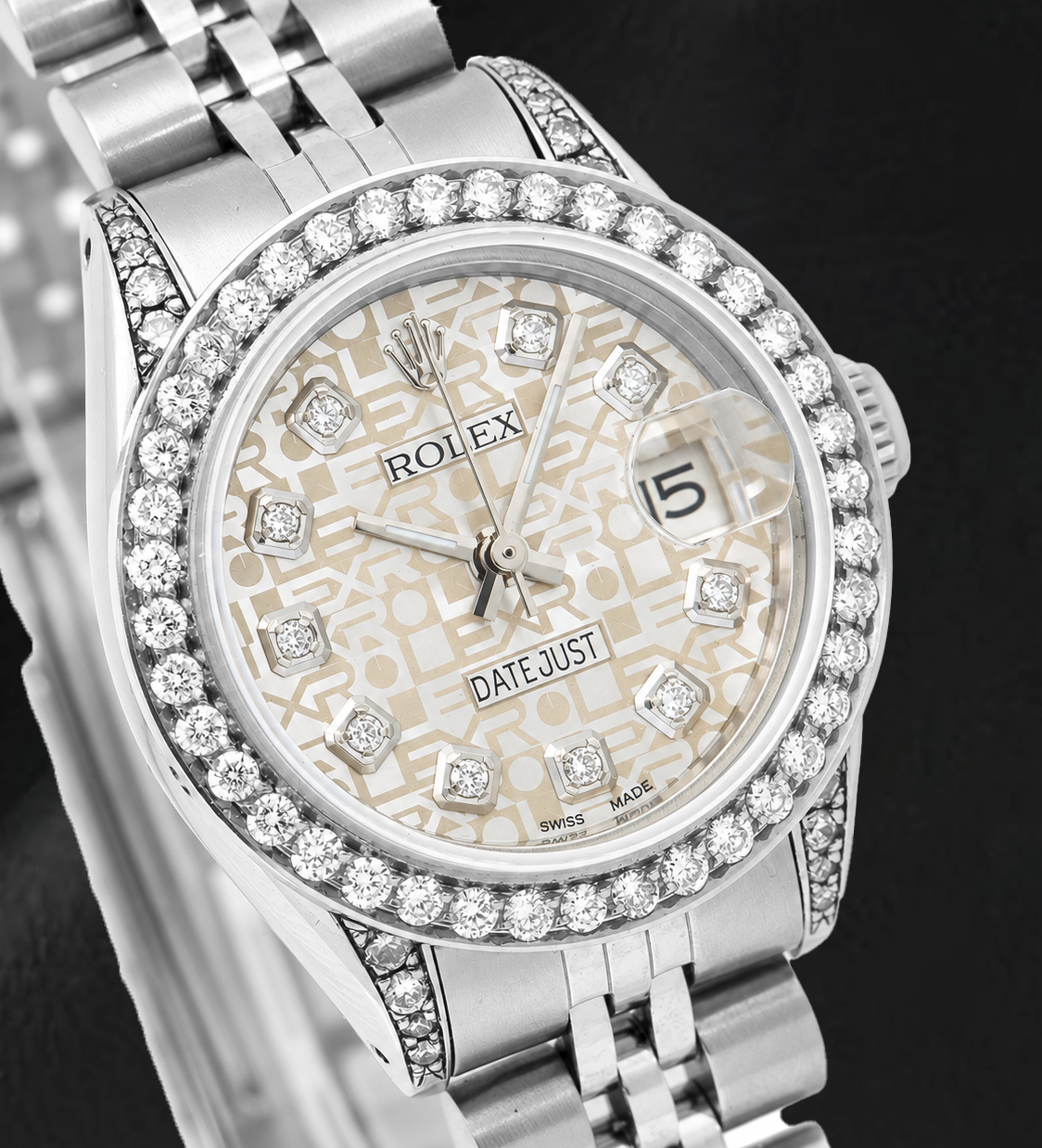 Rolex Datejust 6916 26mm Ivory Jubilee Diamond Dial Stainless Steel Watch