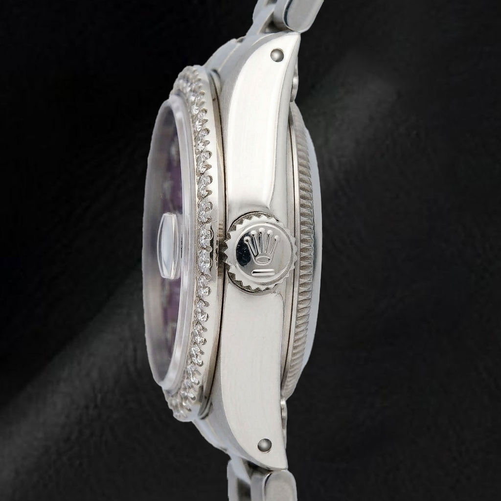 Rolex Datejust 6916 26mm Purple Diamond Dial Stainless Steel Oyster Bracelet Watch