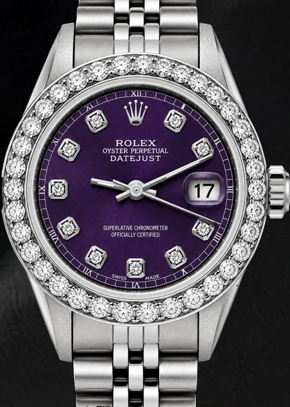 Rolex Datejust 6916 26mm Purple Diamond Dial Stainless Steel Watch
