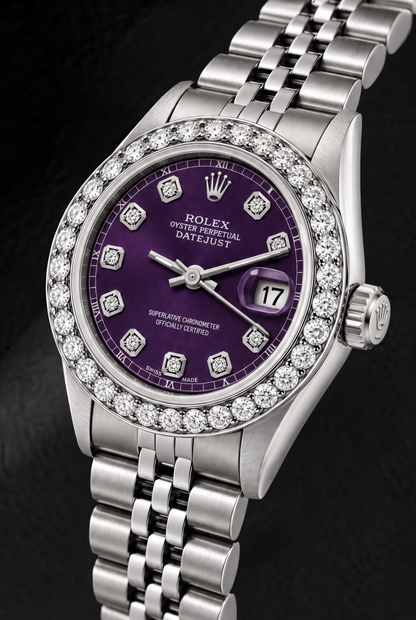 Rolex Datejust 6916 26mm Purple Diamond Dial Stainless Steel Watch
