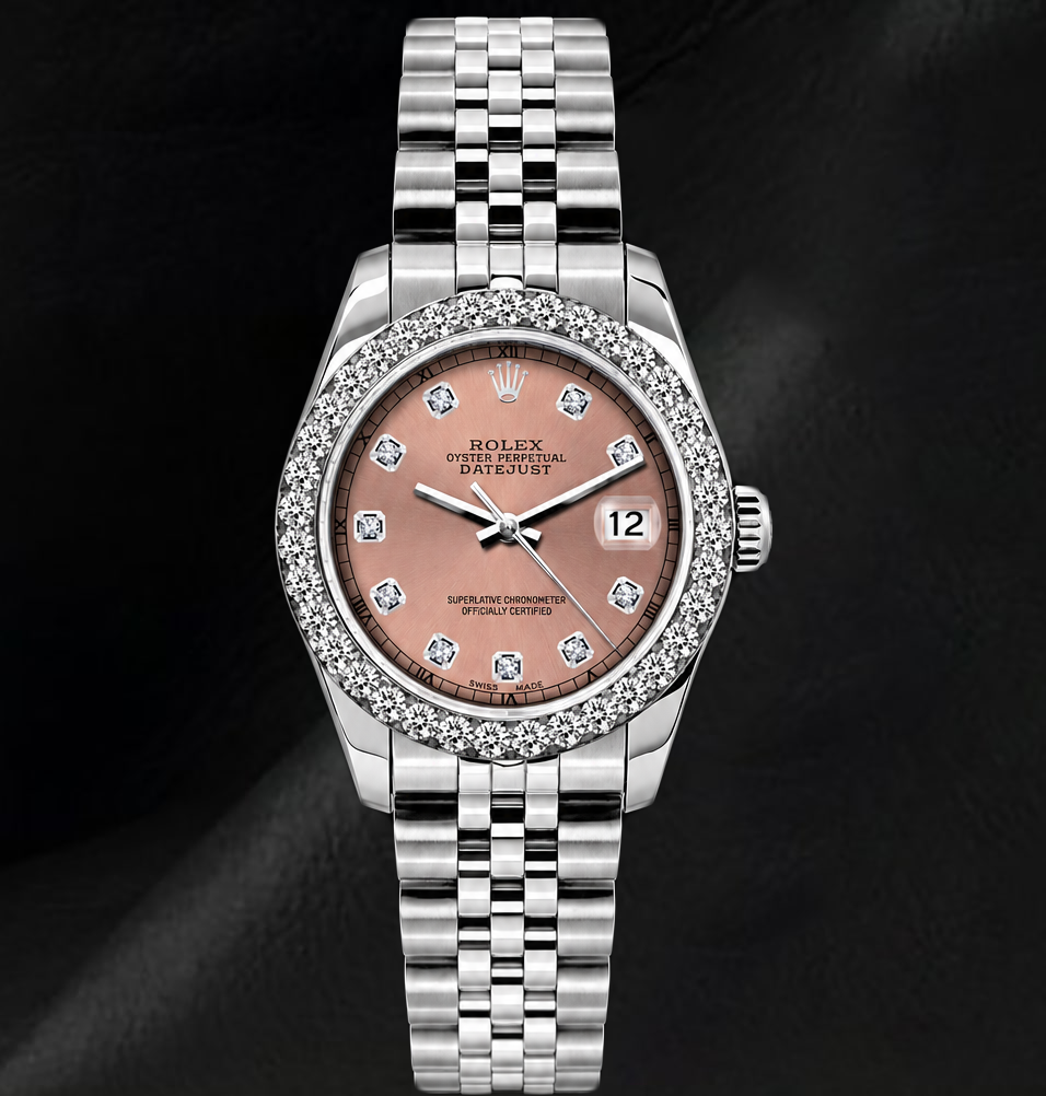 Rolex Datejust 6916 26mm Salmon Diamond Dial Stainless Steel Watch
