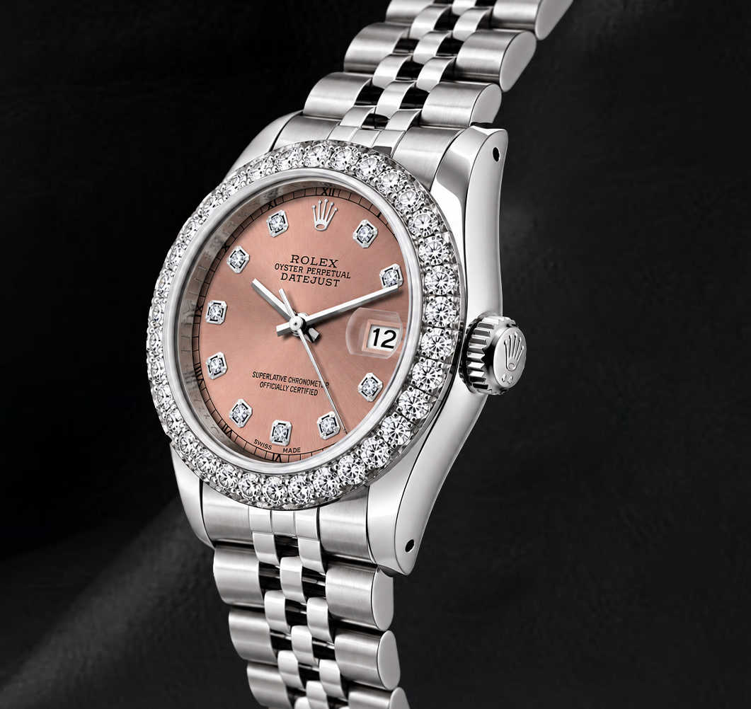 Rolex Datejust 6916 26mm Salmon Diamond Dial Stainless Steel Watch