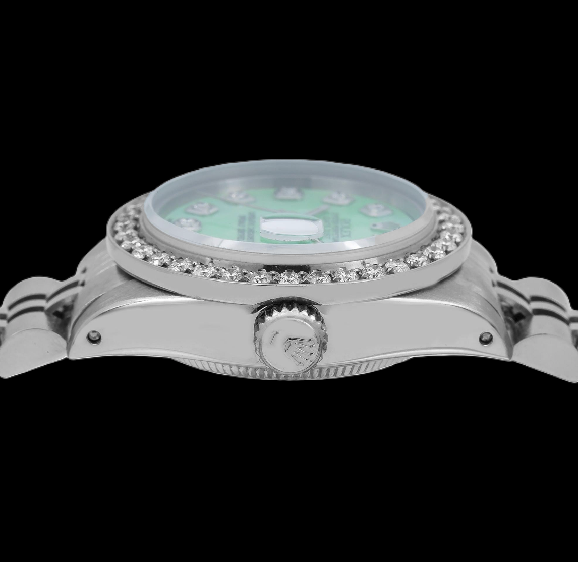 Rolex Datejust 6916 26mm Turquoise Mother of Pearl Diamond Dial Stainless Steel Watch