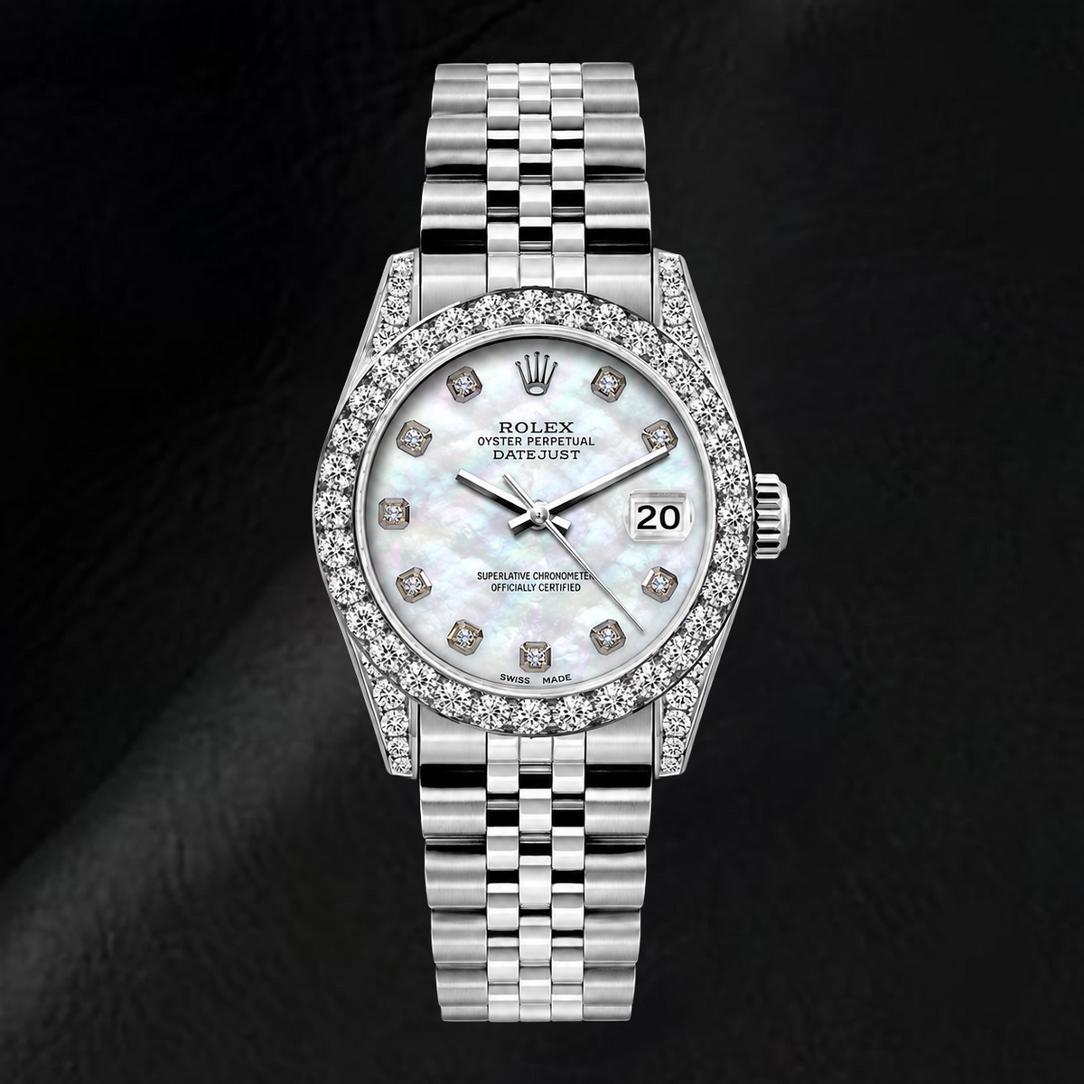 Rolex Datejust 6916 26mm White Mother of Pearl Diamond Dial Stainless Steel Watch
