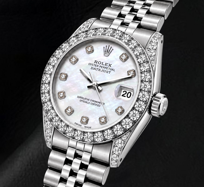 Rolex Datejust 6916 26mm White Mother of Pearl Diamond Dial Stainless Steel Watch