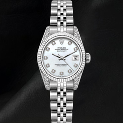 Rolex Datejust 6916 26mm White Mother of Pearl Diamond Stainless Steel Watch