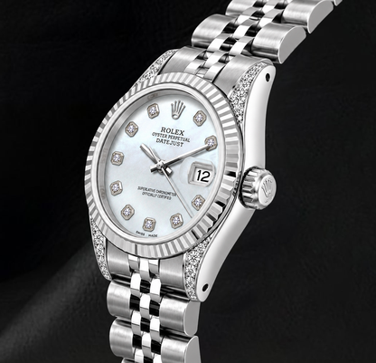 Rolex Datejust 6916 26mm White Mother of Pearl Diamond Stainless Steel Watch