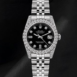Rolex Datejust 6916 Black Diamond Dial 26mm Stainless Steel Watch
