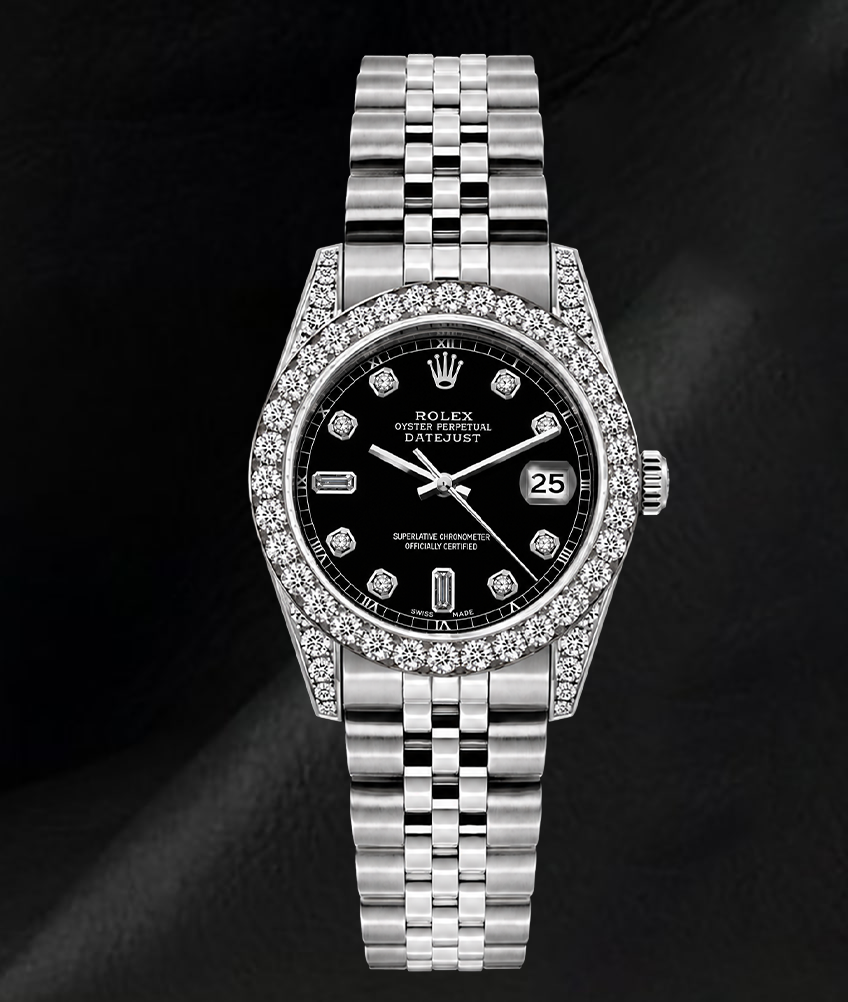 Rolex Datejust 6916 Black Diamond Dial 26mm Stainless Steel Watch