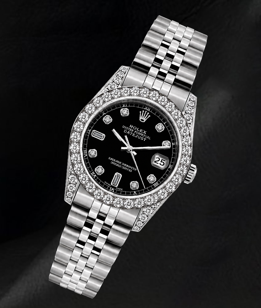Rolex Datejust 6916 Black Diamond Dial 26mm Stainless Steel Watch