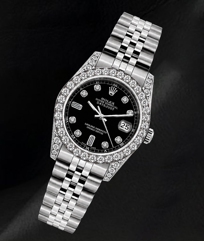 Rolex Datejust 6916 Black Diamond Dial 26mm Stainless Steel Watch