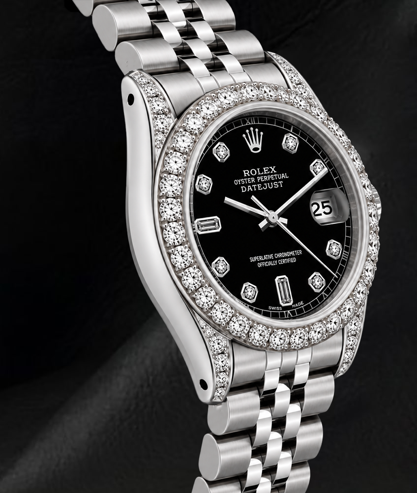 Rolex Datejust 6916 Black Diamond Dial 26mm Stainless Steel Watch