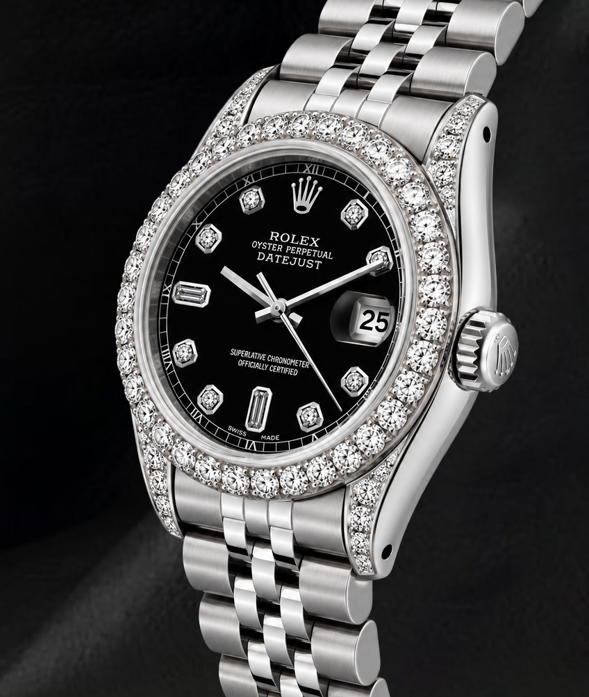 Rolex Datejust 6916 Black Diamond Dial 26mm Stainless Steel Watch