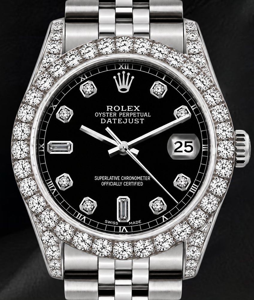 Rolex Datejust 6916 Black Diamond Dial 26mm Stainless Steel Watch