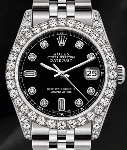 Rolex Datejust 6916 Black Diamond Dial 26mm Stainless Steel Watch