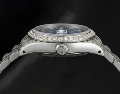 Rolex Datejust 6916 Blue Diamond Dial 26mm Diamond Bezel Stainless Steel Watch