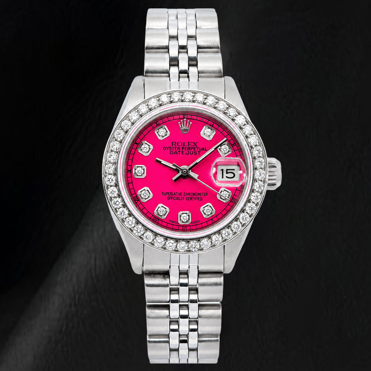 Rolex Datejust 6916 Pink Diamond Dial 26mm Stainless Steel Watch