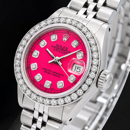 Rolex Datejust 6916 Pink Diamond Dial 26mm Stainless Steel Watch